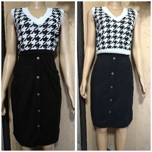 Houndtsooth Vest And Skirt set